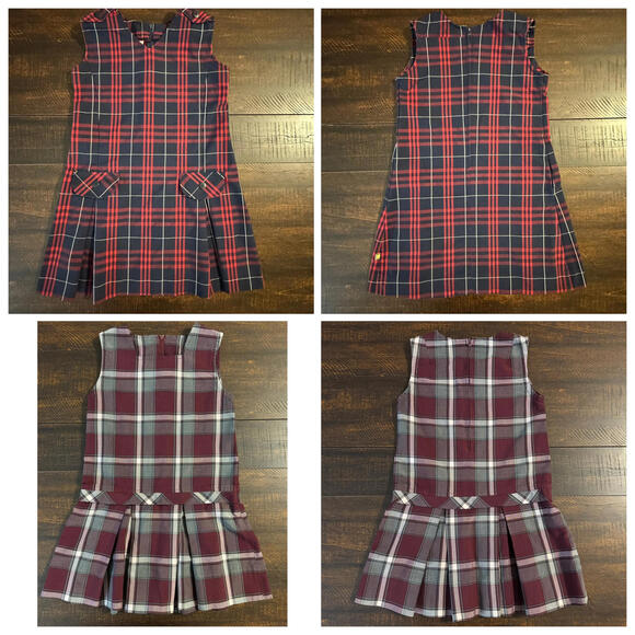 Other - Lot of 2 Plaid School Uniform Jumpers Dennis True Grits Size 4 & 6 Pleated Dress